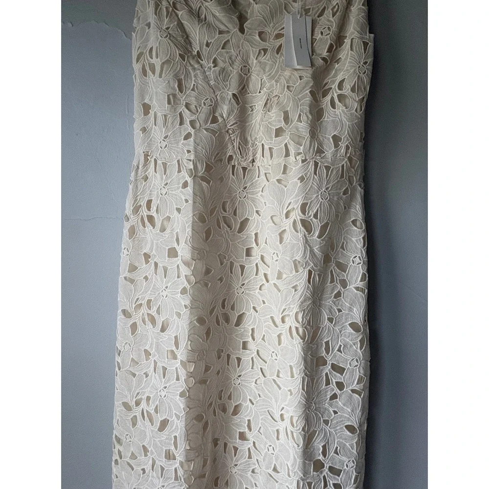 NWT‎ Vince Nouveau Floral Lace Midi Dress Cream Size 8